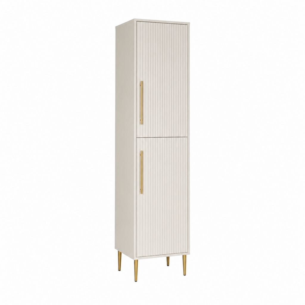 Armoire de cuisine haute beige en panneaux MDF avec 2 portes 50 x 40 x 180 cm