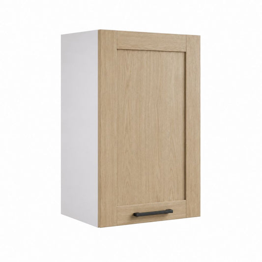 Meuble haut de cuisine rectangulaire à 1 porte chêne clair en panneaux de particules 40 x 32 x 72 cm